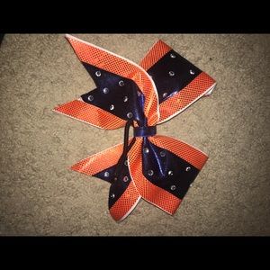 orange and blue cheer bow.
